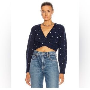 Self-Portrait Front Twist Cropped Sweater